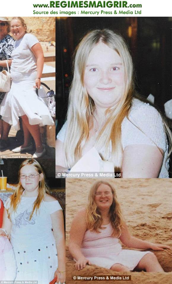 Photos d'Emma Day à 15 ans et pesant 95 kilos mais souriante malgré les brimades reçues au collège