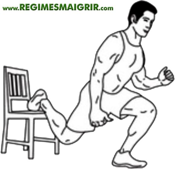 Schéma explicatif d'un squat bulgare