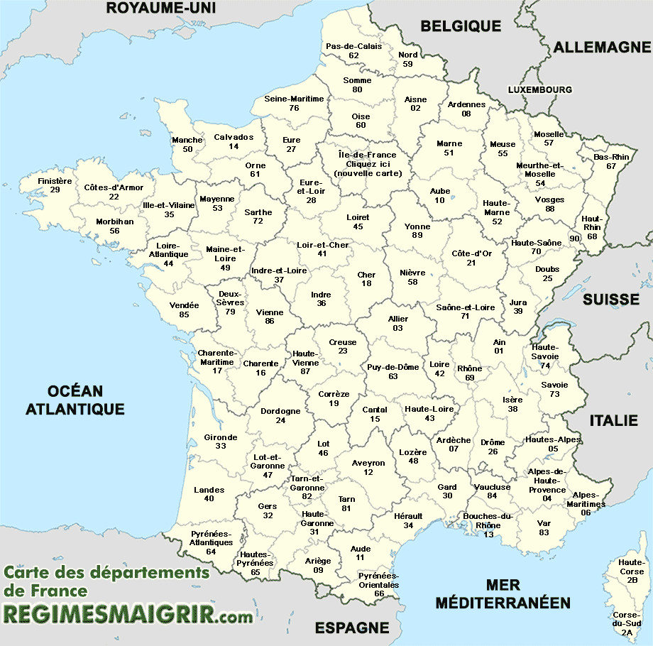 Carte de France des coachs sportif et diététique
