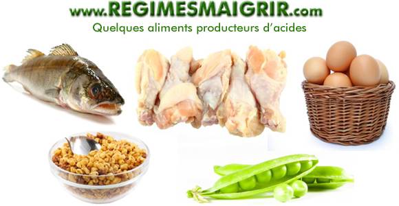 Quelques aliments qui produisent de l'acide dans l'organisme