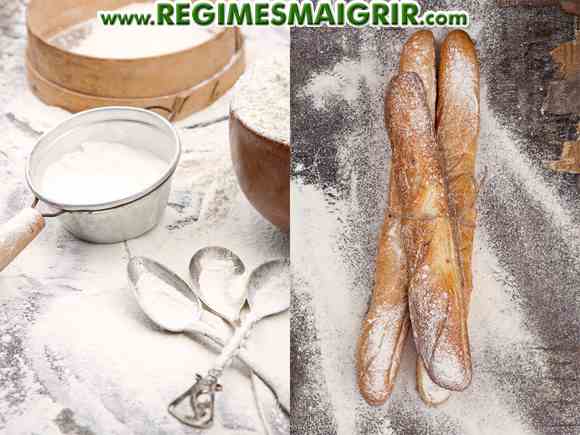 Le pain blanc est fabriqué avec la farine blanche et constitue l'exemple le plus courant des pains transformés