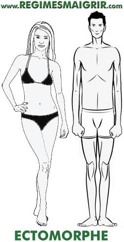 Une femme et un homme ectomorphe