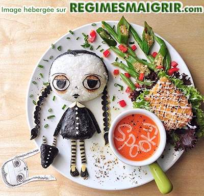 Mercredi de la famille Addams dans un style alimentaire