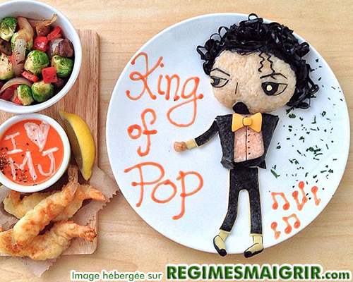 Le dfunt chanteur Michael Jackson est dessin avec des aliments uniquement ici