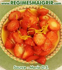 Photo du dessert fraises aux zestes d'orange