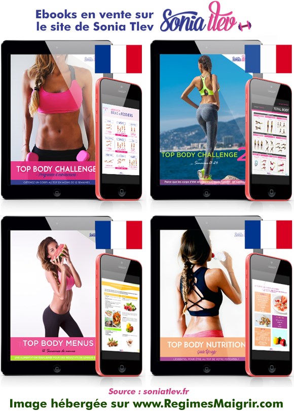 Les programmes Top Body Challenge, Menus et Nutrition vus sur tablettes et smartphones