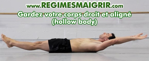 La technique hollow body permet de ne pas souffrir de maux dorsaux en faisant cet exercice