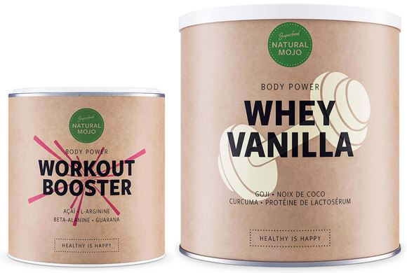 La gamme Body Power possde deux produits que sont la Whey Vanilla et le Workout Booster